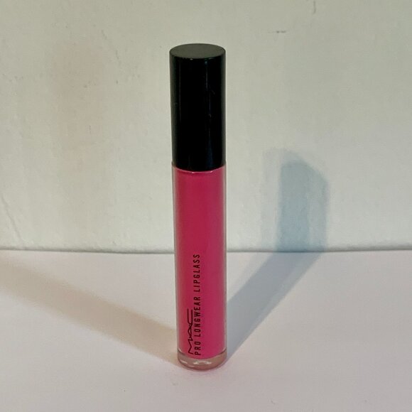 MAC Cosmetics Full Speed Ahead Pro Longwear LipGlass Hot Pink Lip Gloss Rare - Picture 1 of 5